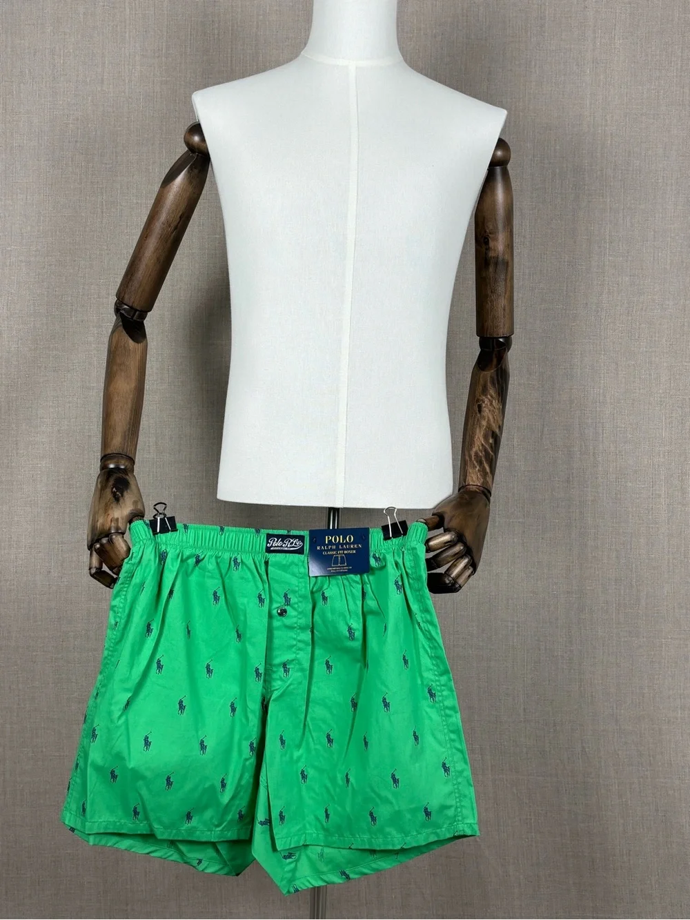 Polo Ralph Lauren Men’s 100% Cotton Classic Fit Boxer Green Pony M NWT